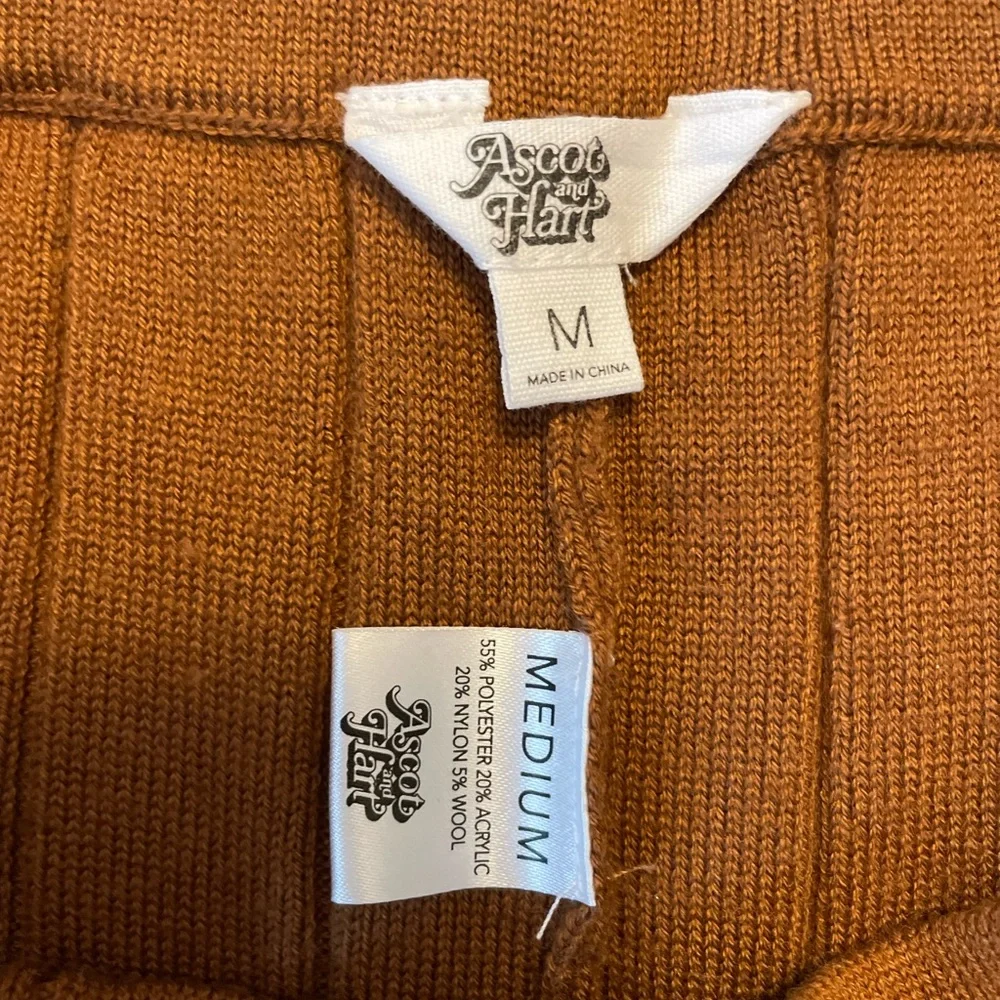 ASCOT + HART Josie Rib Knit Wide Leg Crop Sweater Pant Size M - Picture 9 of 12